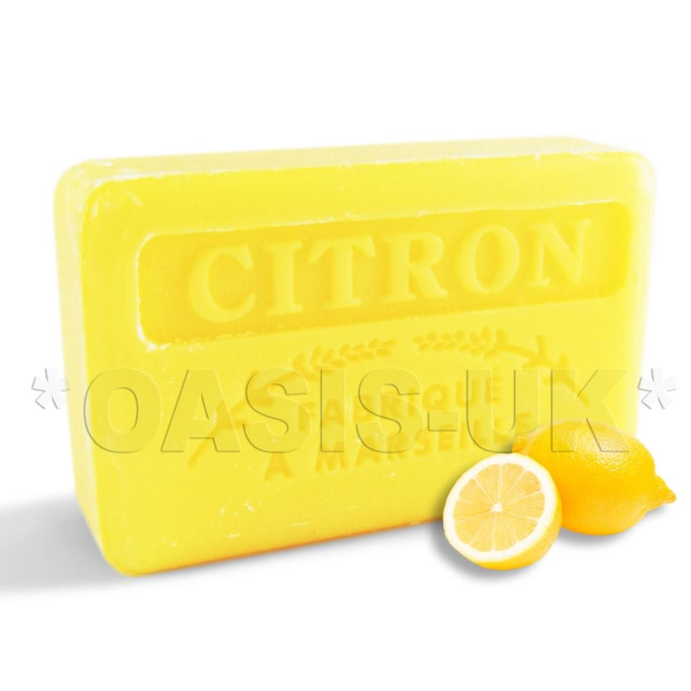 Marseille Soap - Lemon (Citron) - 60g Natural Handmade French Soap for Sensitive Skin & Eco-Friendly Bathing