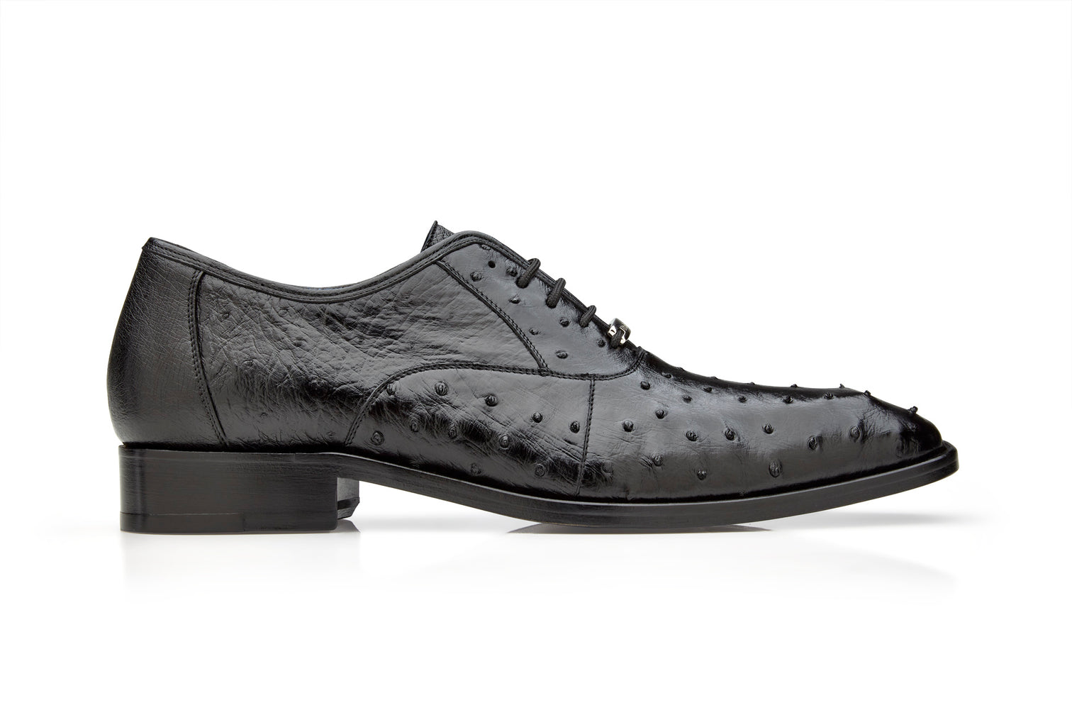Belvedere Orlando Genuine Ostrich Quill Dress Shoes for Men - Premium Black Leather Formal Shoes (Size 8.5, 11.5, 15) - Perfect for Business Meetings, Weddings & Special Occasions