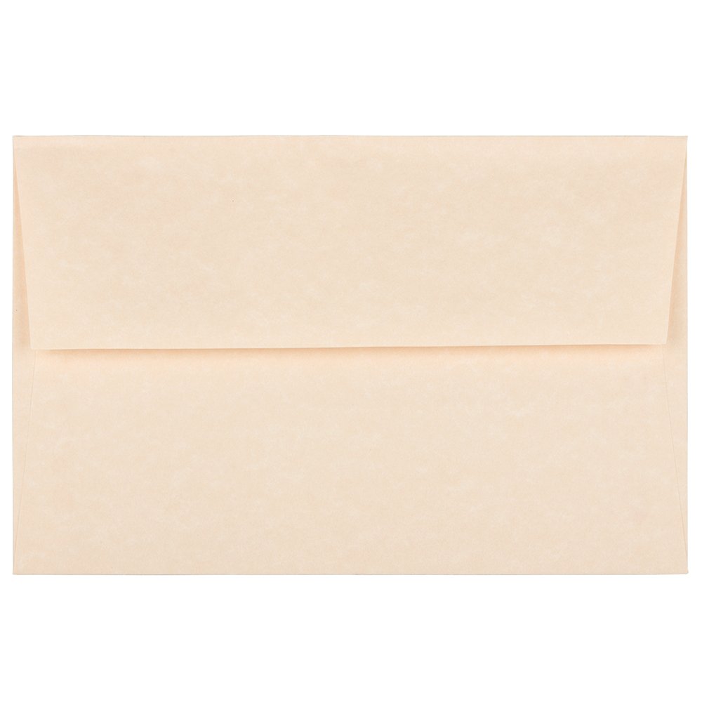 JAM PAPER A8 Parchment Invitation Envelopes - 5 1/2 x 8 1/8 Inches - Natural Recycled Paper - Bulk Pack of 500 - Perfect for Wedding Invitations, Greeting Cards & Business Correspondence