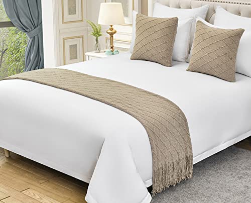 Premium Tassel Knitted Bed Runner - Decorative Sofa Throw Blanket 50