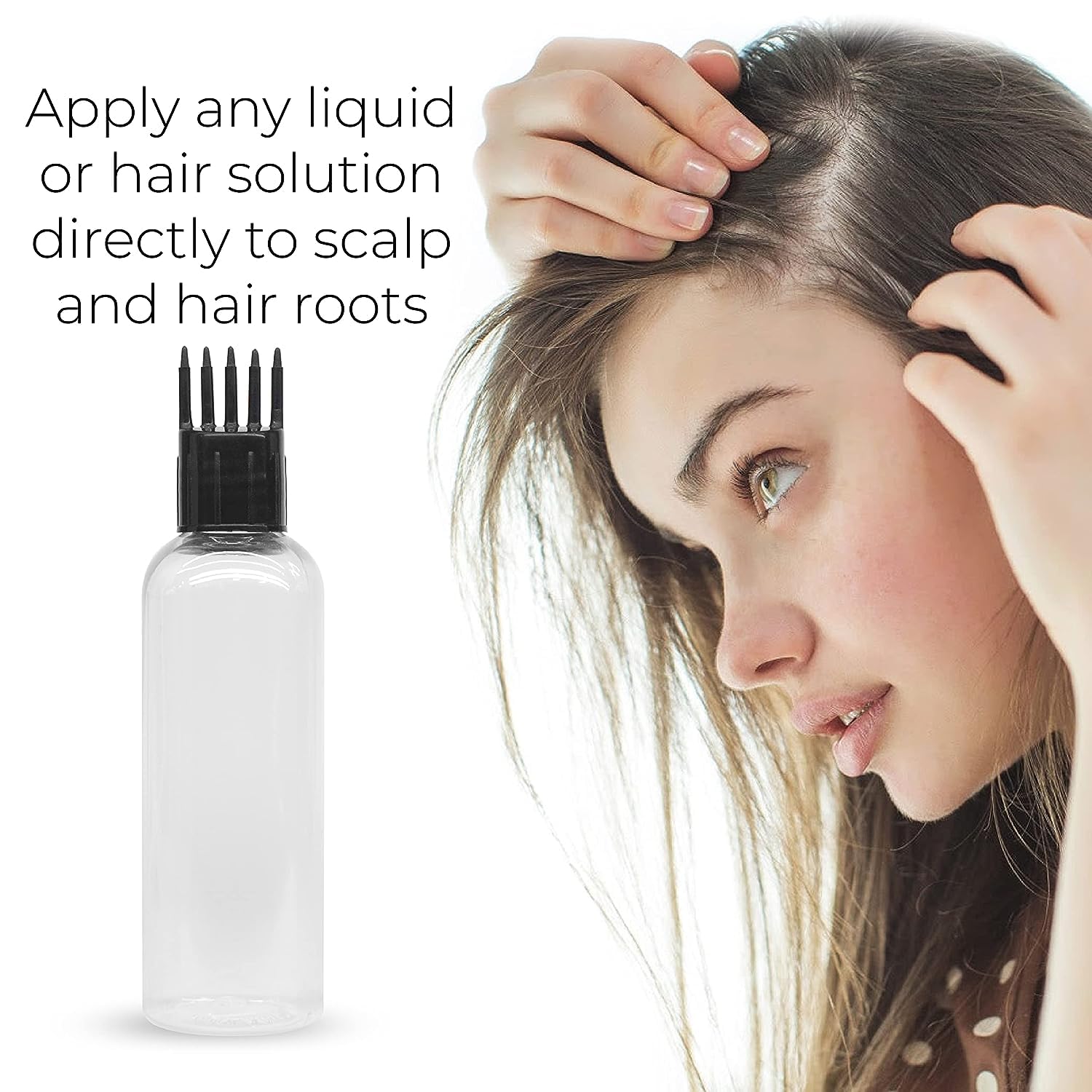 Refillable 100ml Empty Hair Root Comb Applicator Bottle for Hair Oil, Shampoo & Medicine - Pack of 3 | Perfect for Salon, Travel & Home Hair Care