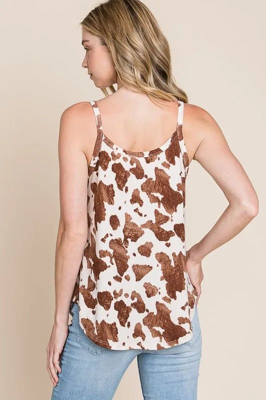 BOMBOM Women's Animal Print Camisole Top - Sexy V-Neck Strap Tank for Trendy Outfits | Perfect for Casual Wear, Night Out, and Summer Fashion