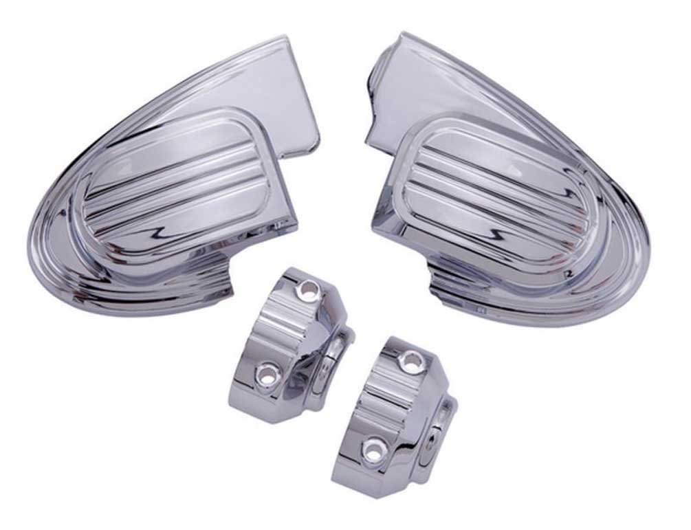 2014-2016 Harley-Davidson FLH Touring Chrome Master Cylinder Assembly Cover - Compatible with Fairing-Mounted Mirrors | Durable Replacement Part for Improved Brake Performance & Custom Look