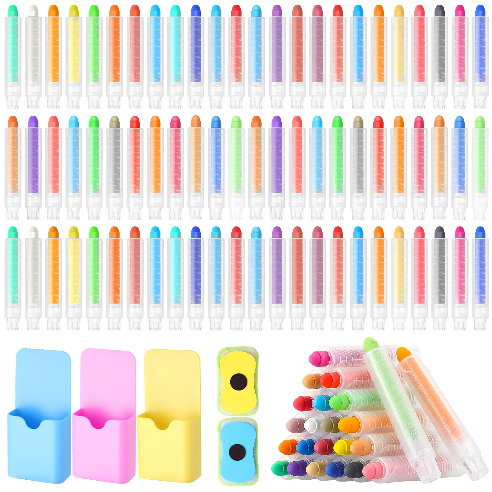 Qilery 149-Piece Dustless Chalk Set - Non-Toxic Washable Magnetic Chalkboard Chalk with Holder for Kids & Teachers - Multicolor Classroom Supplies for Drawing, Writing & Learning - Perfect for Home, School & Office Use