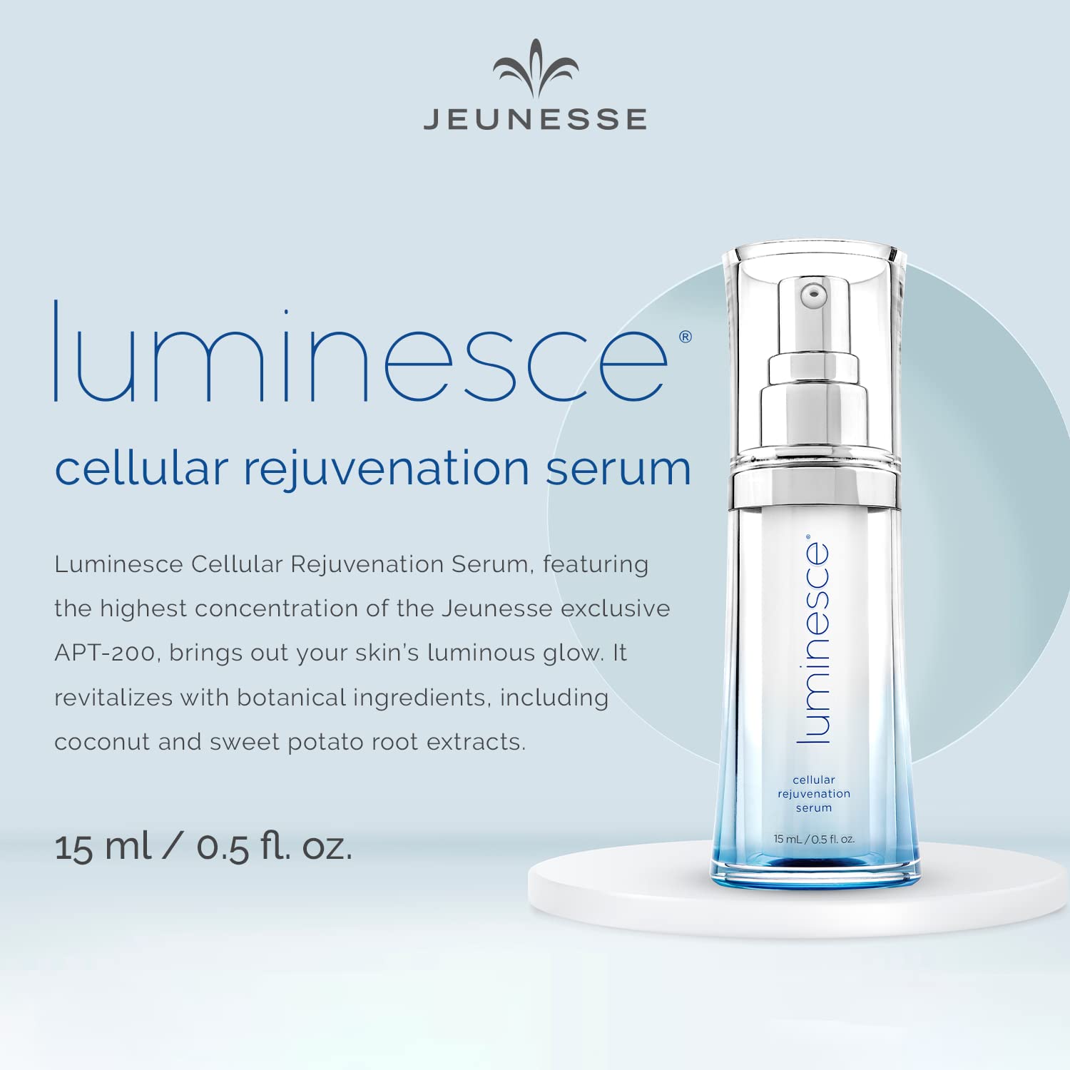 Luminesce Jeunesse Cellular Rejuvenation Serum 15ml (0.5 oz) - Anti-Aging Face Serum for Wrinkles & Fine Lines | Perfect for Night Skincare Routine & Daily Hydration