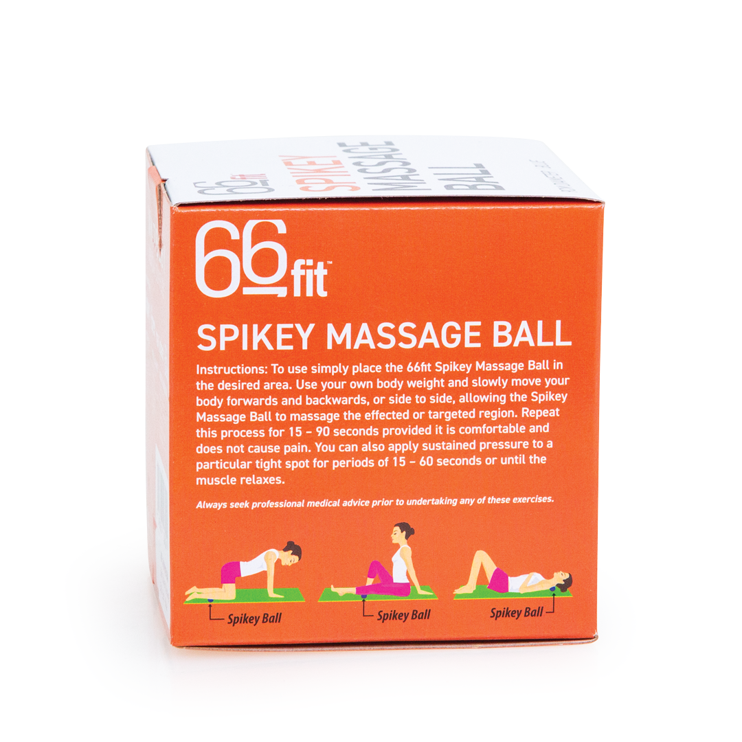 66Fit Spikey Massage Ball 9cm - Deep Tissue Muscle Relief, Trigger Point Therapy, Myofascial Release for Athletes & Recovery - Perfect for Back, Neck, Shoulder & Foot Pain Relief