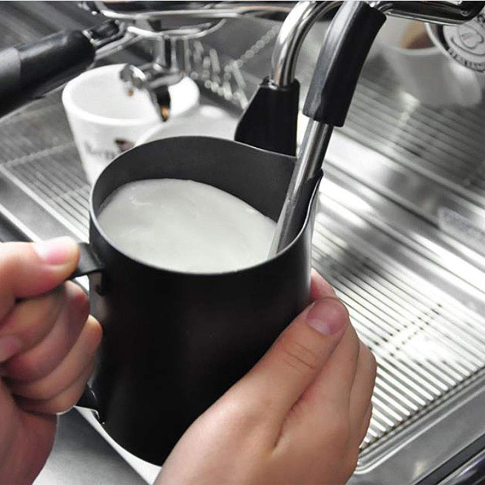 Premium Stainless Steel Milk Frother Pitcher - 350ml (12oz) Nonstick Latte Art Steaming Cup for Baristas & Coffee Shops - Perfect for Cappuccino, Latte & Hot Chocolate Making (4.4