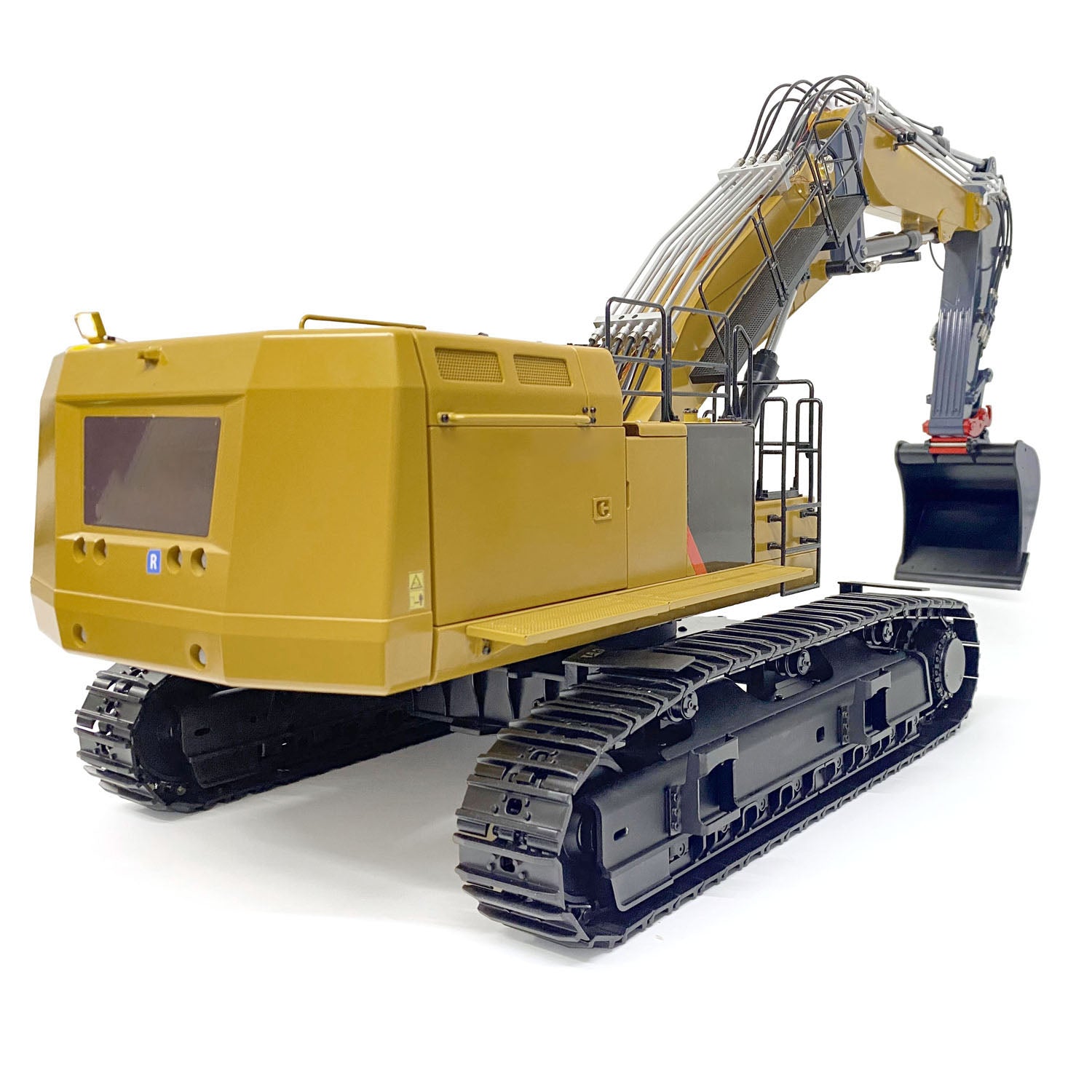 1/14 Scale 3 Arms RC Hydraulic Excavator Toy - FlySky PL18EV Lite Radio Controlled Construction Vehicle with ESC Servo Motor - Perfect for Construction Simulation, Backyard Digging & RC Hobby Enthusiasts