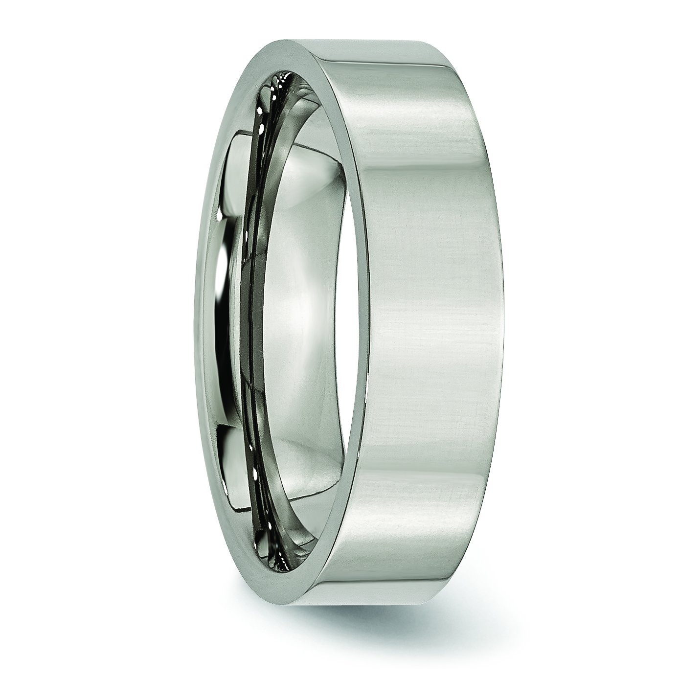 Men's Titanium Wedding Band Ring - 6mm Flat Polished Comfort Fit - Perfect for Everyday Wear, Anniversary & Engagement Gifts