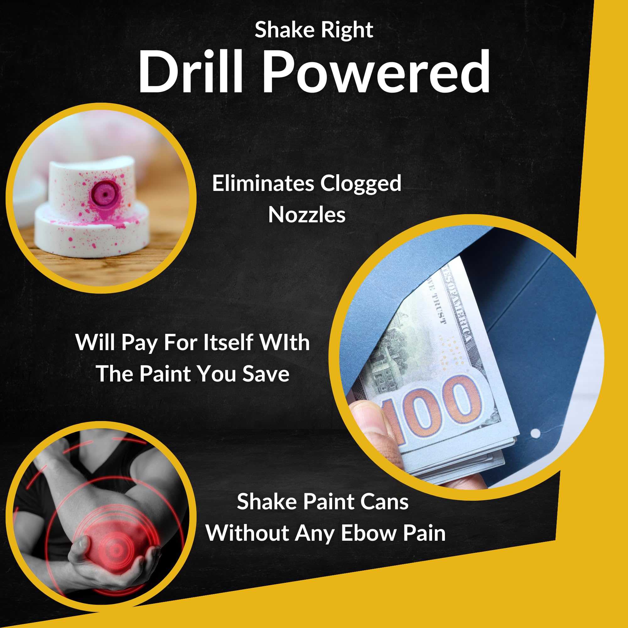 Electric Drill-Powered Paint Shaker for Spray Cans & Rattle Cans - Mini Paint Mixer for Artists, Hobbyists & DIY Projects - Perfect for Shaking Spray Paint, Model Paints & Small Paint Cans