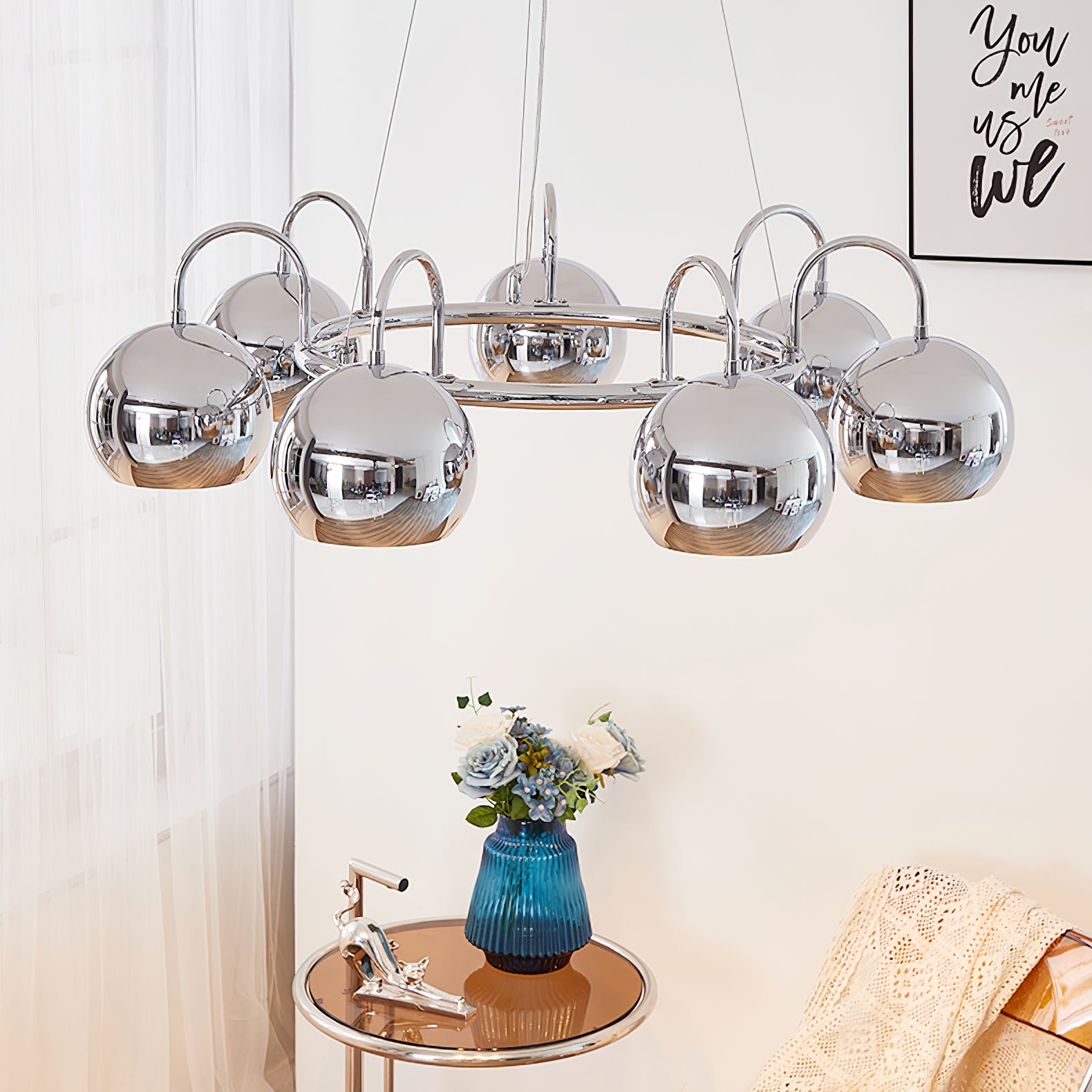 Eyeball Chandeliers - Unique Gothic Halloween Decor for Home, Party & Haunted House Lighting - Spooky Eyeball Ceiling Light Fixture for Living Room, Dining Room & Bedroom