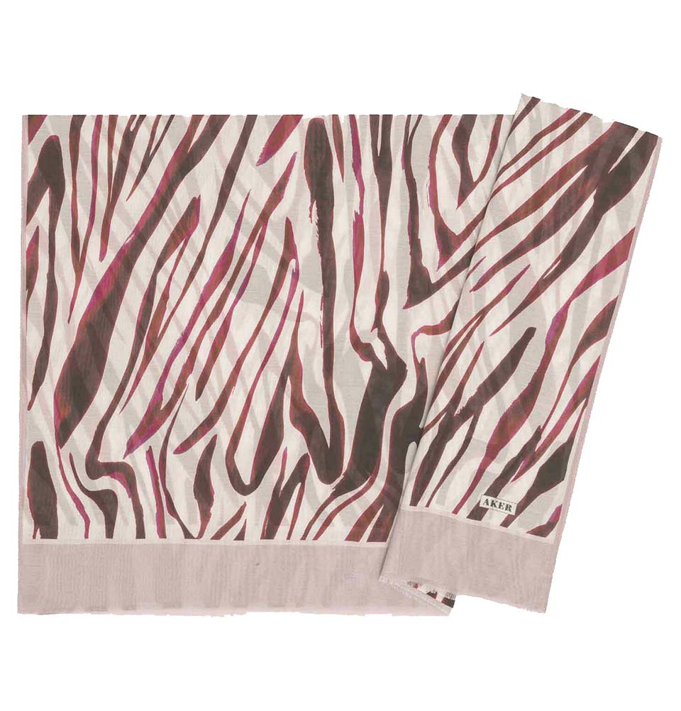 Aker Silk Cotton Patterned Hijab Shawl #8108 491 Pink - Elegant Muslim Headscarf for Women, Perfect for Daily Wear, Prayer, and Special Occasions