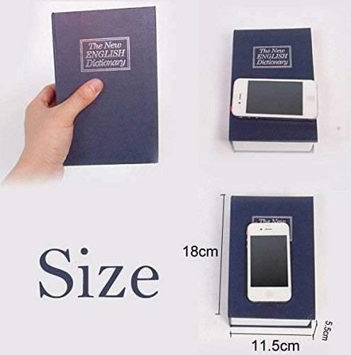 GLIVE Dictionary Style Book Safe - Hidden Secret Storage Box for Jewelry, Cash & Valuables - Iron Locker for Home, Office & Travel Security