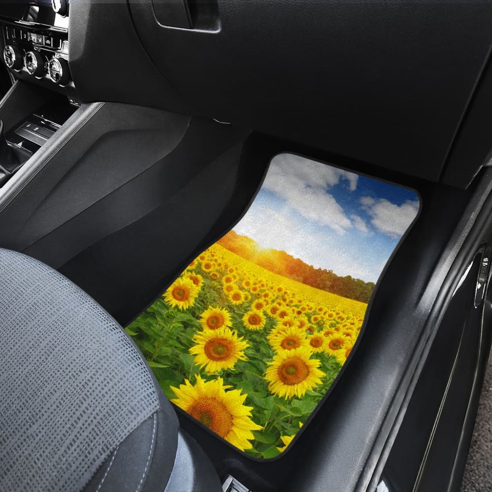 Premium Sunflower Car Floor Mats for Couples - Waterproof & Non-Slip Auto Accessories | Perfect for Valentine's Day Gifts & Romantic Road Trips