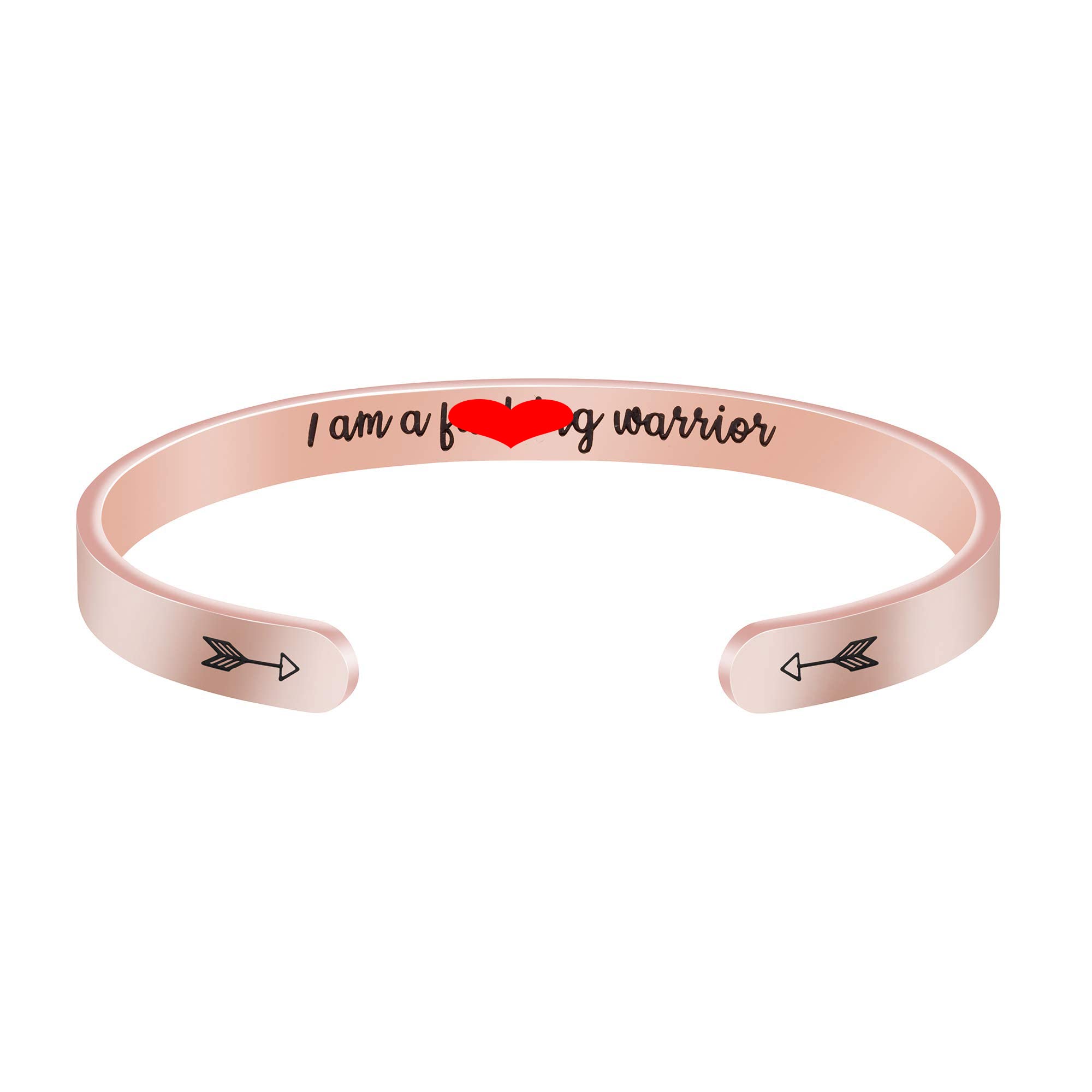 Inspirational Bracelets for Women & Girls - Rose Gold Cuff Jewelry Stainless Steel Gift for Friends, Sister, Mom | Motivational Gift for Birthday, Graduation, Christmas