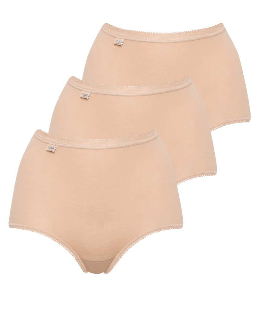 Sloggi Women's 3-Pack Zero Feel High Waisted Cheeky Cotton Underwear - Soft Comfortable Panties for Ladies, Seamless Maxi Briefs - Perfect for Everyday Wear, Yoga & Travel