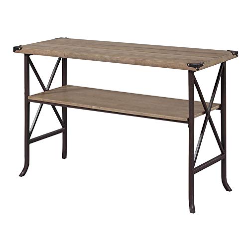 Convenience Concepts Brookline Console Table - Driftwood Brown Frame Entryway Sofa Table for Living Room, Hallway & Home Decor