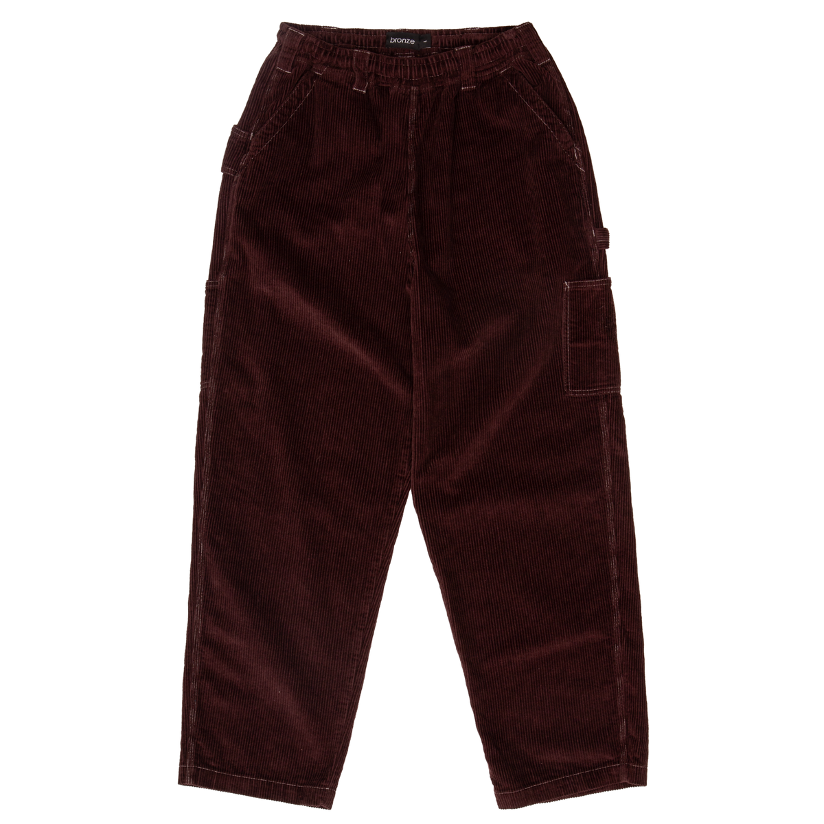 Bronze 56k Corduroy Relaxed Fit Pants for Men - Soft Comfortable Casual Trousers in Burgundy Wine Color - Perfect for Everyday Wear, Lounge & Street Style
