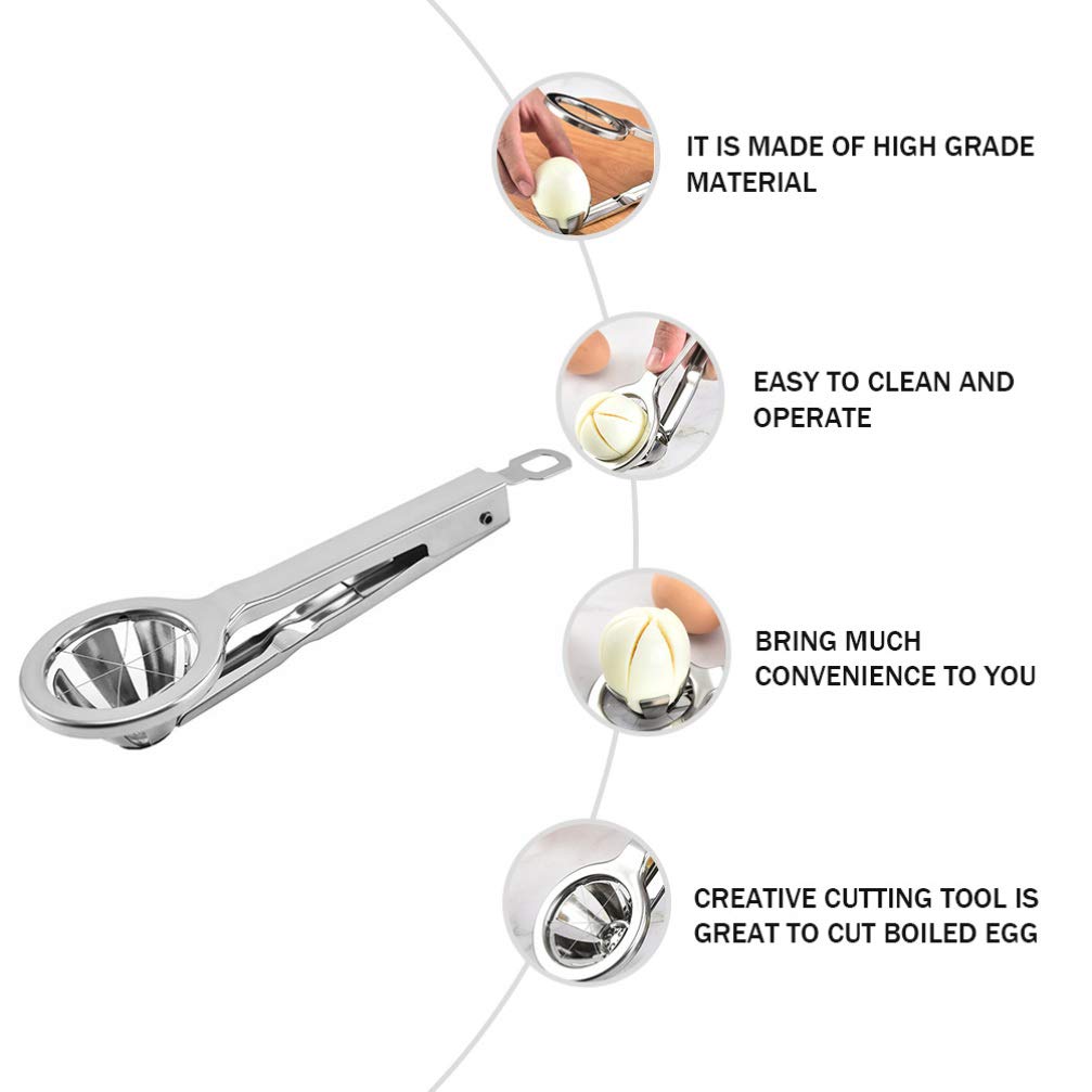 DOITOOL Stainless Steel Egg Slicer - Handheld Multifunctional Kitchen Tool for Eggs, Fruits & Vegetables | Perfect for Salads, Breakfast Meal Prep & Cooking Accessories
