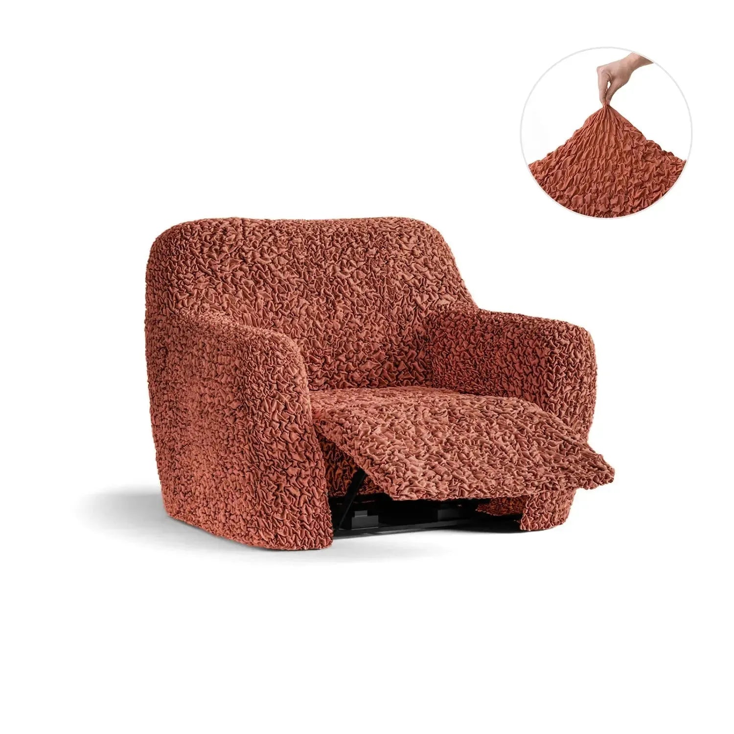 Fuco Cotton Reclining Armchair Slipcover - Stretchable Furniture Protector for Living Room, Bedroom & Home Theater Comfort