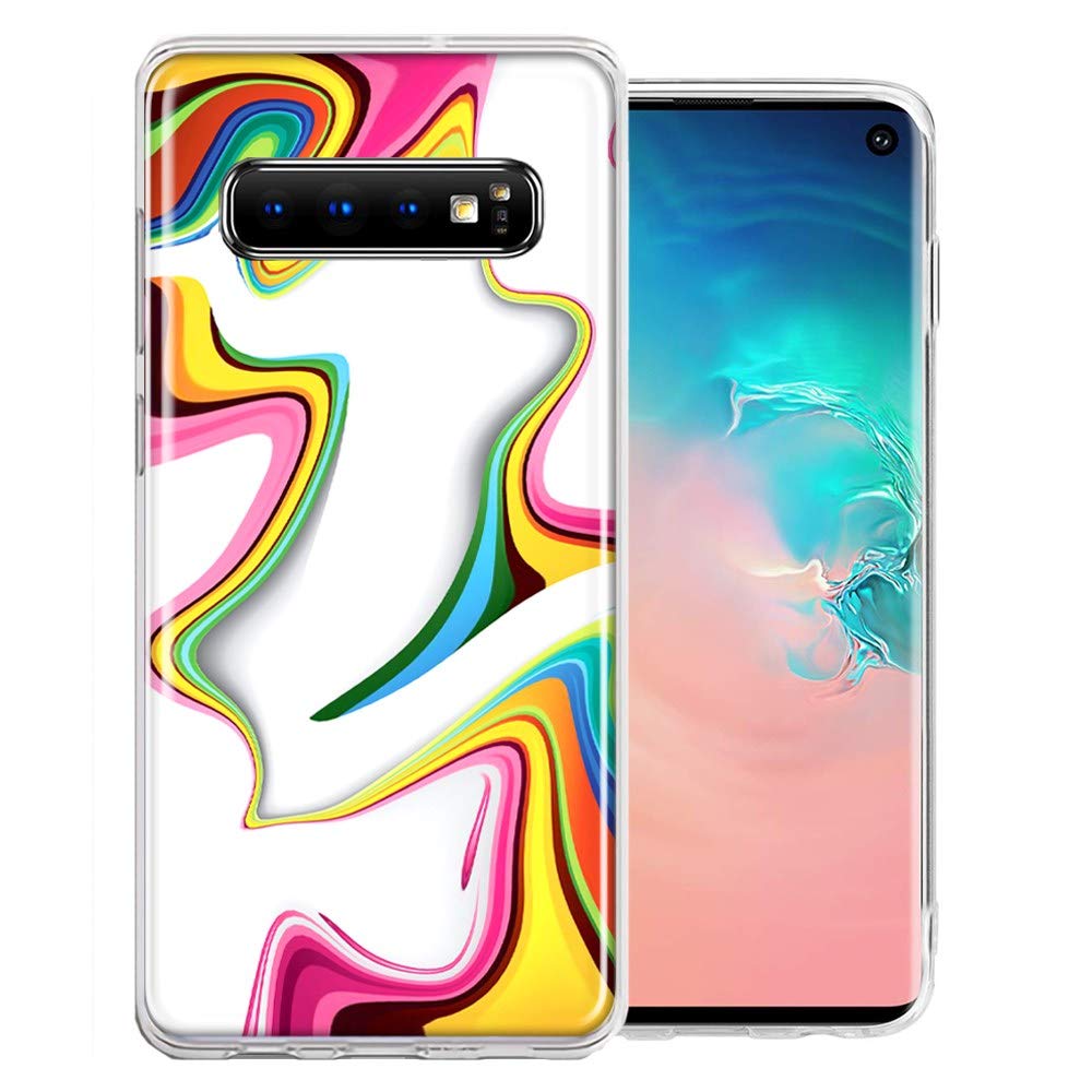 Samsung Galaxy S10 Plus Case - Rainbow Abstract Design Double Layer Protective Cover | Shockproof & Scratch Resistant | Perfect for Everyday Use, Travel & Outdoor Activities