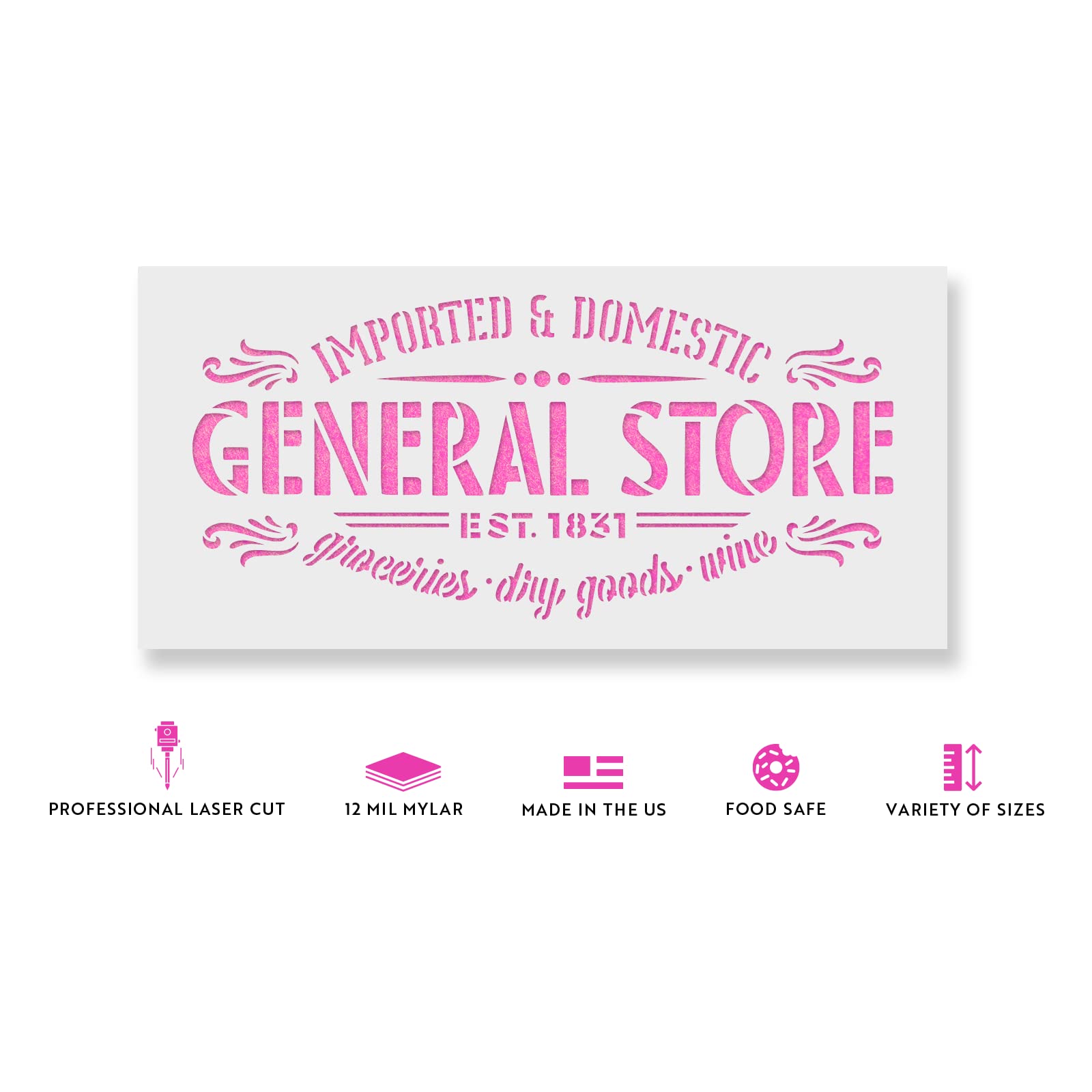 Durable Professional Wine & Grocery Store Sign Stencil - High-Quality Custom Stencil for Retail, Bars & Restaurants - Perfect for Branding, Menu Boards & Decorative Displays