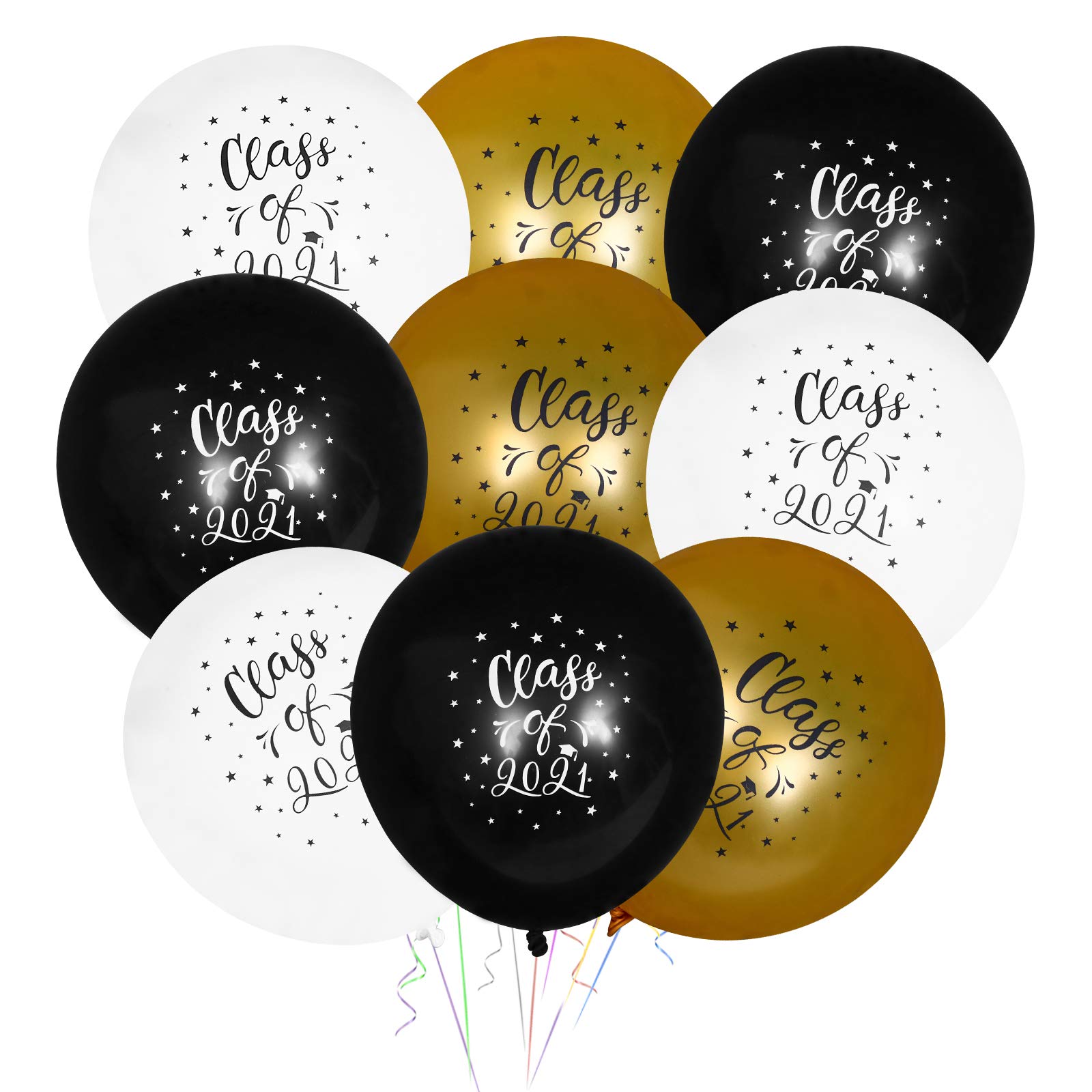 PRETYZOOM 12 Pack 12 Inch Graduation Balloons - Premium Latex Party Balloons for Graduation Decorations, Birthday Parties, Baby Showers & Special Events