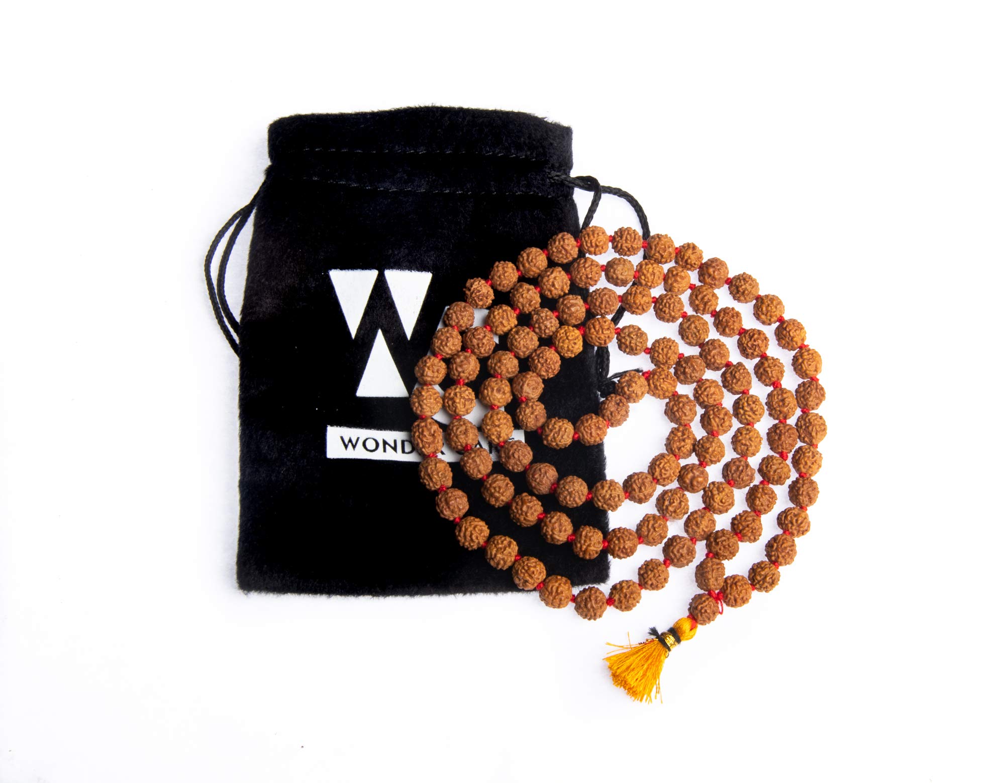 **Authentic 5-Face Himalayan Rudraksha Mala Necklace – Genuine Rudraksha Seeds Prayer Beads for Meditation, Yoga & Spiritual Healing – Religious Rosary Japa Mala for Daily Worship & Positive Energy**