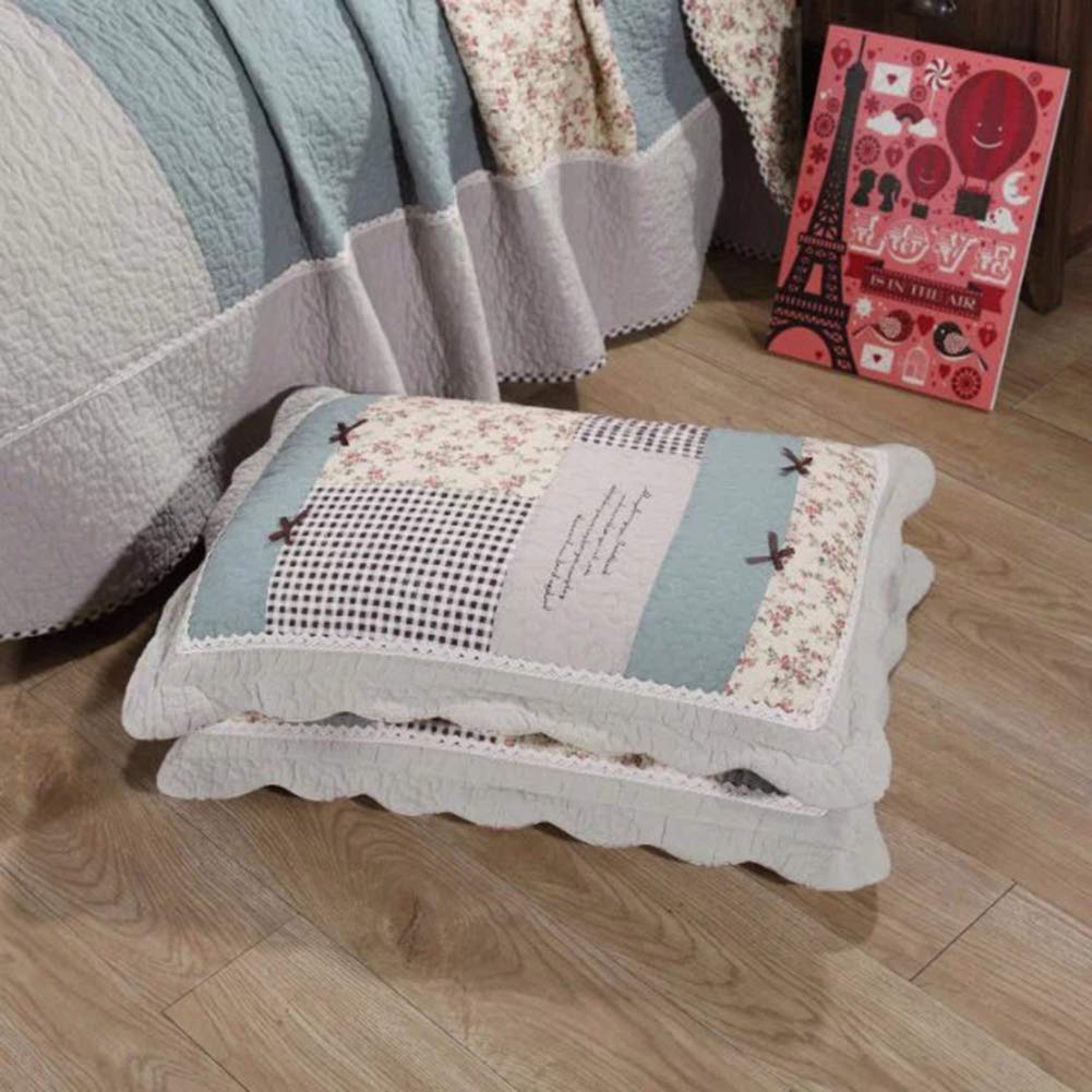 Vctops 100% Cotton Floral Patchwork Quilt Set - 3-Piece Queen Size Farmhouse Country Bedspread with Reversible Coverlet (Flower Pattern) | Perfect for Guest Rooms, Master Bedrooms & Cozy Farmhouse Decor
