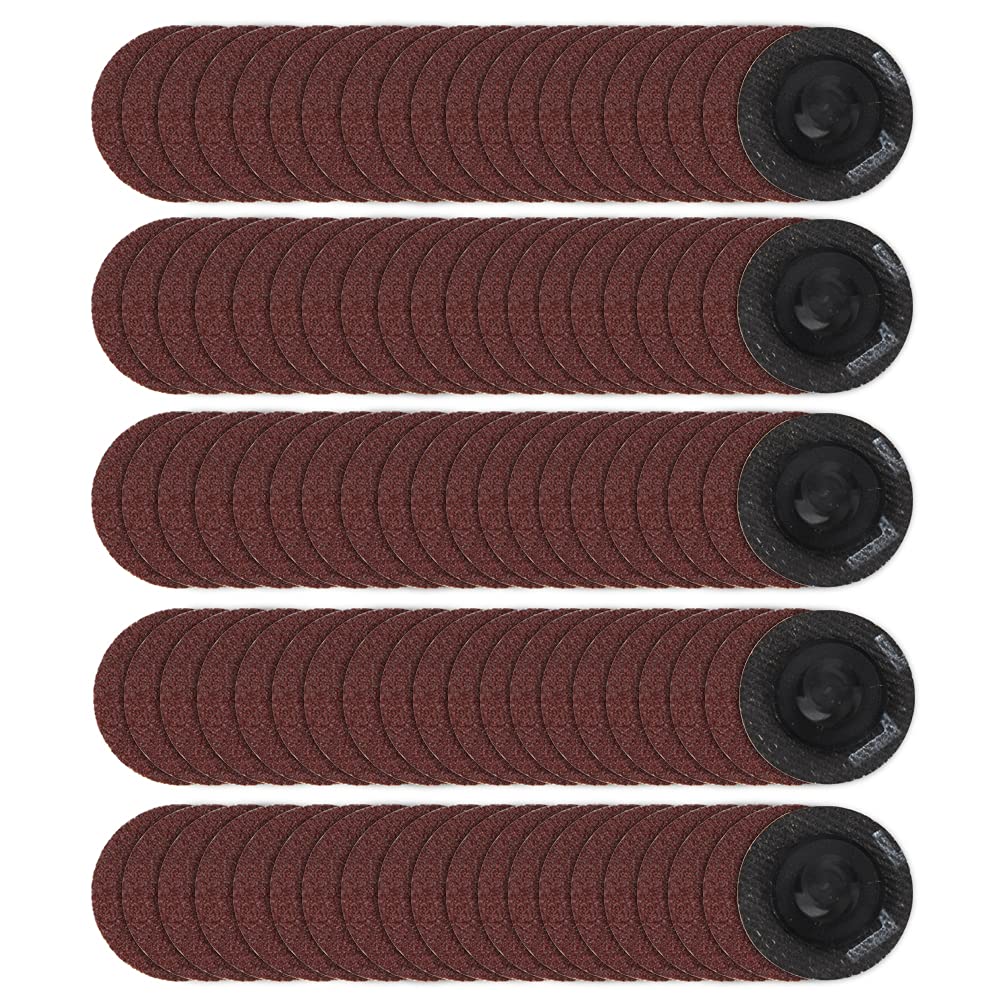 100 Pcs 1 Inch Quick Change Sanding Discs - Aluminum Oxide Roll Lock Sanding Pads for Die Grinder, Surface Conditioning & Polishing (180 Grit) - Perfect for Metal, Wood & Automotive Finishing