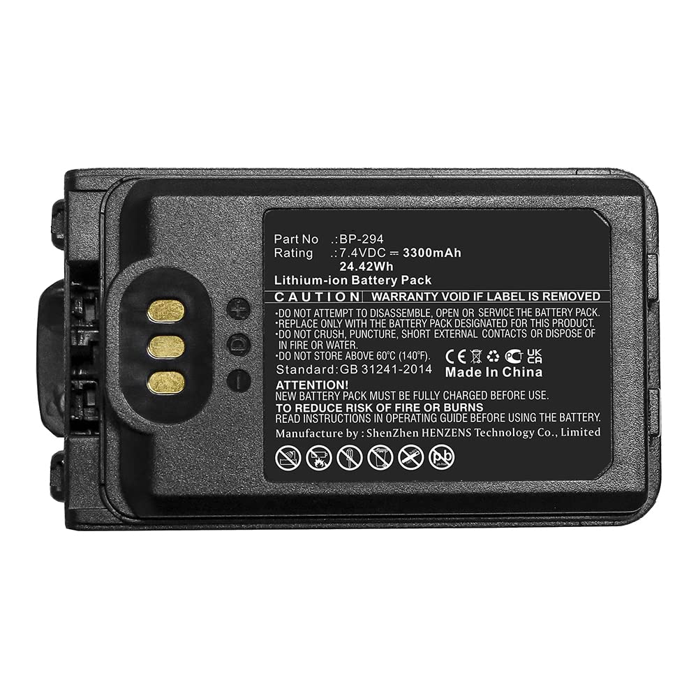 Synergy Digital 2-Way Radio Battery - 3300mAh Li-ion 7.4V Replacement for Icom IC-F62D & BP-294 | Long-Lasting Power for Emergency Communication, Construction, Security & Outdoor Activities