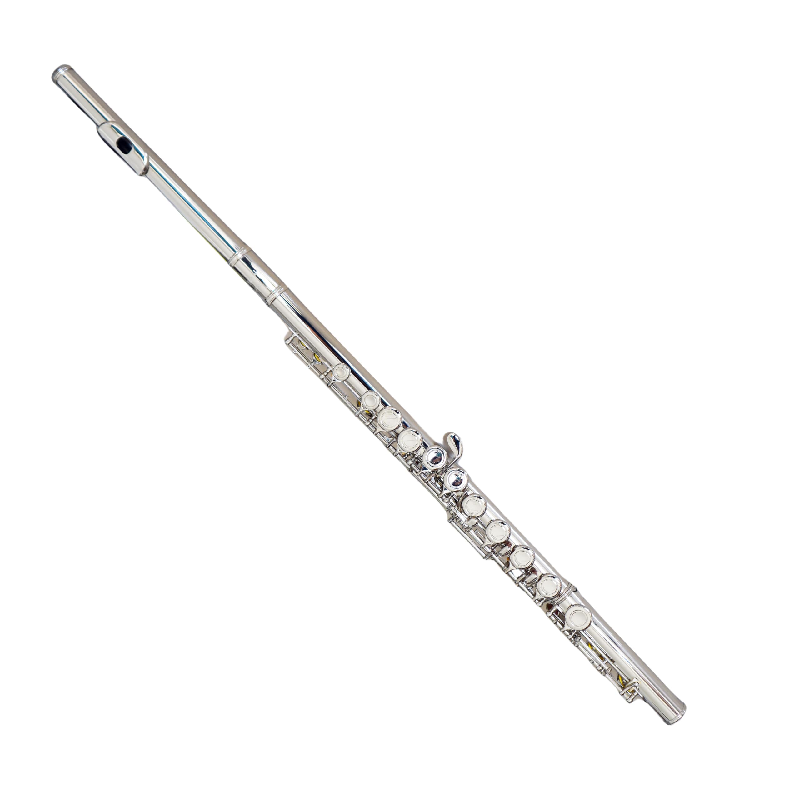 Deloitte C Flutes 16 Keys Closed Hole Silver Plated Flute for Beginners - DFL-201 Student Flute Instrument with Cleaning Kit, Carrying Case, Gloves & Tuning Rod - Perfect for School Bands, Music Lessons & Home Practice