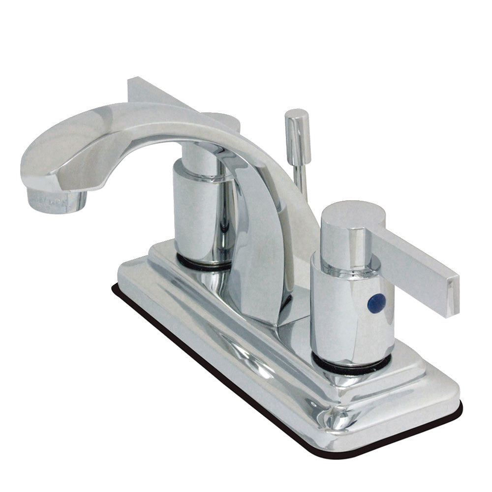 Kingston Brass KB4642NDL NuvoFusion 4-Inch Centerset Bathroom Faucet - Modern Waterfall Spout for Vanity Sink, Oil-Rubbed Bronze Finish, Perfect for Home & Hotel Bathroom Renovation
