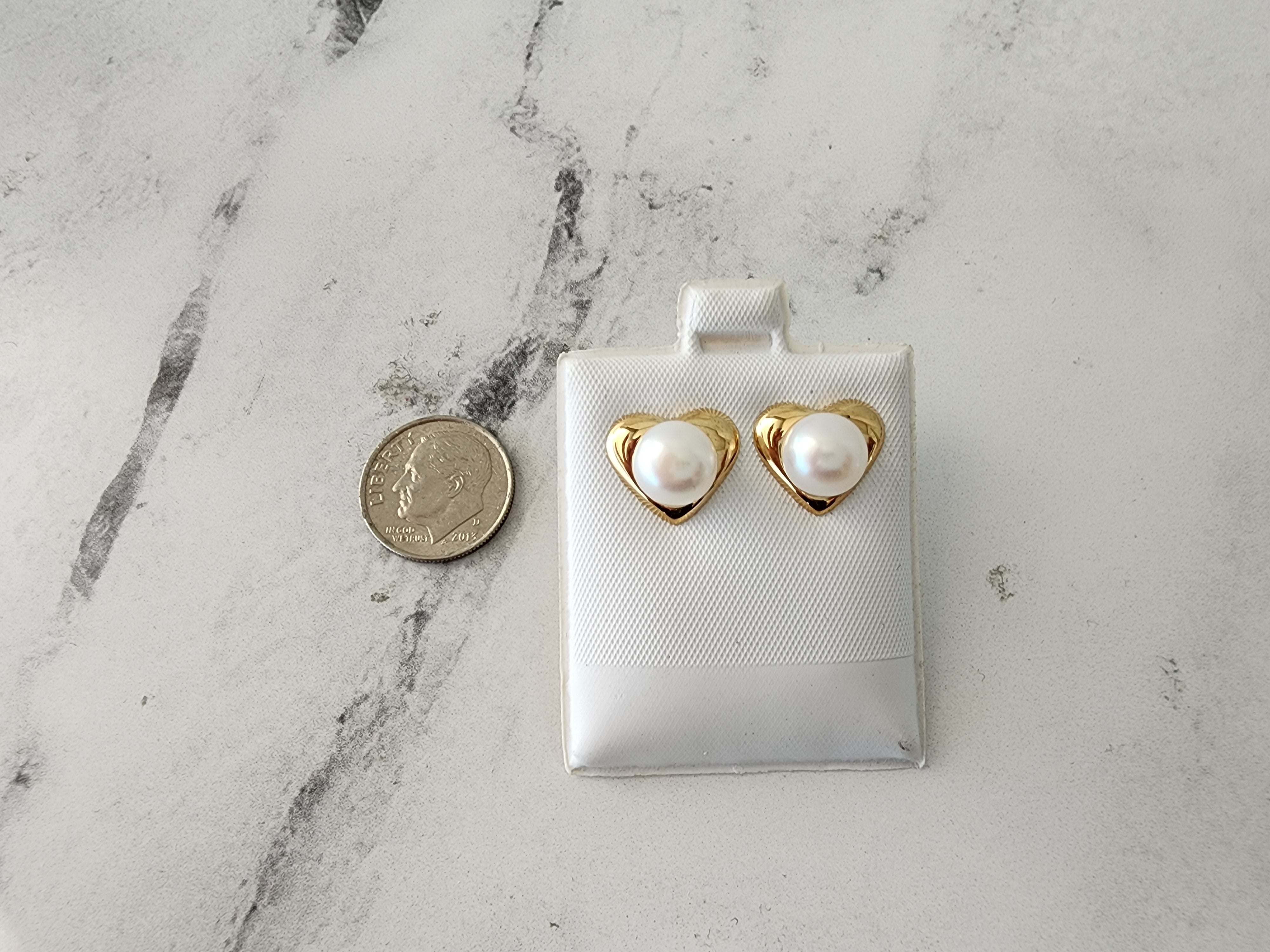 Elegant Heart Shaped Pearl Stud Earrings for Women - 14K Gold Plated Freshwater Pearl Jewelry - Perfect for Valentine's Day, Anniversary & Romantic Date Night Gifts