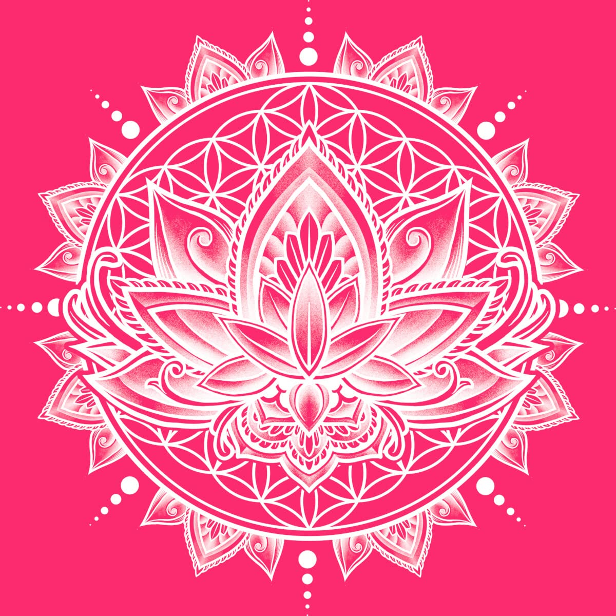 Design By Humans Women's Lotus Mandala Racerback Tank Top - White - Yoga & Summer Fashion Essential