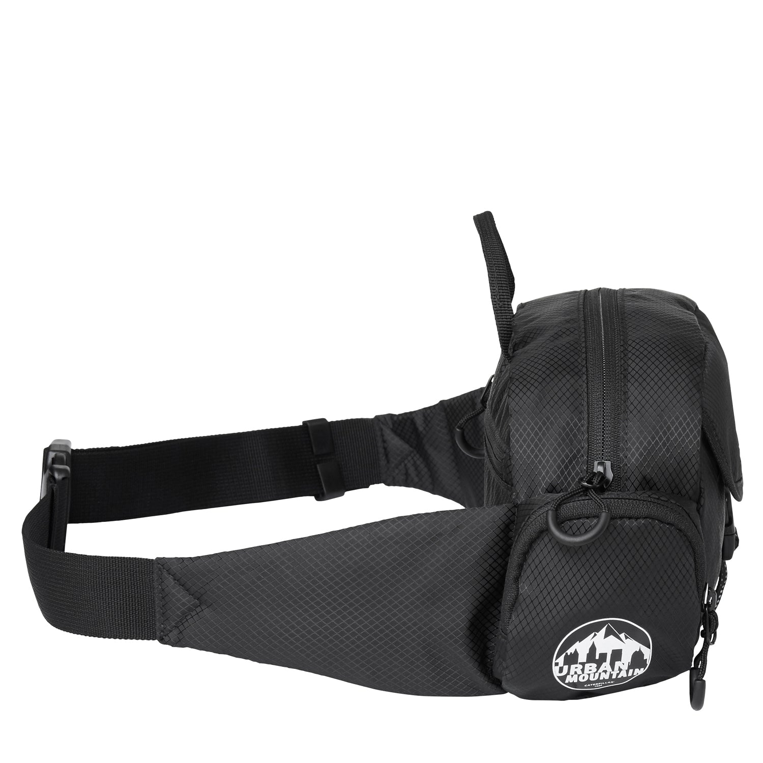 CAT FUJI Waist Bumbag - Black | Durable Crossbody Fanny Pack for Hiking, Travel & Outdoor Adventures