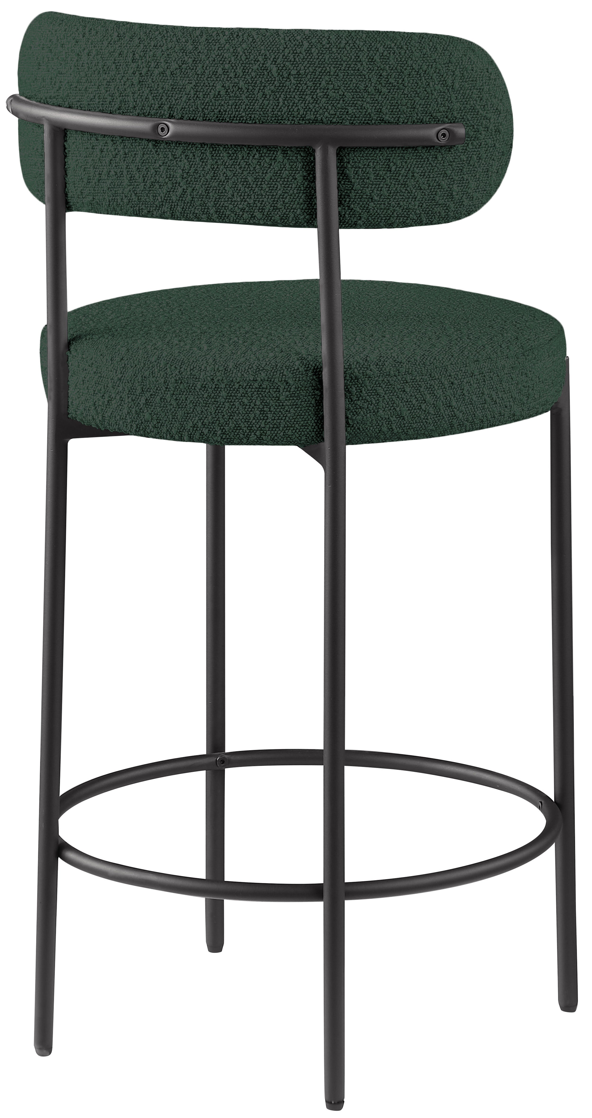 Beacon Boucle Fabric Stool - Modern Round Accent Chair with Soft Textured Upholstery for Living Room, Bedroom & Office Decor