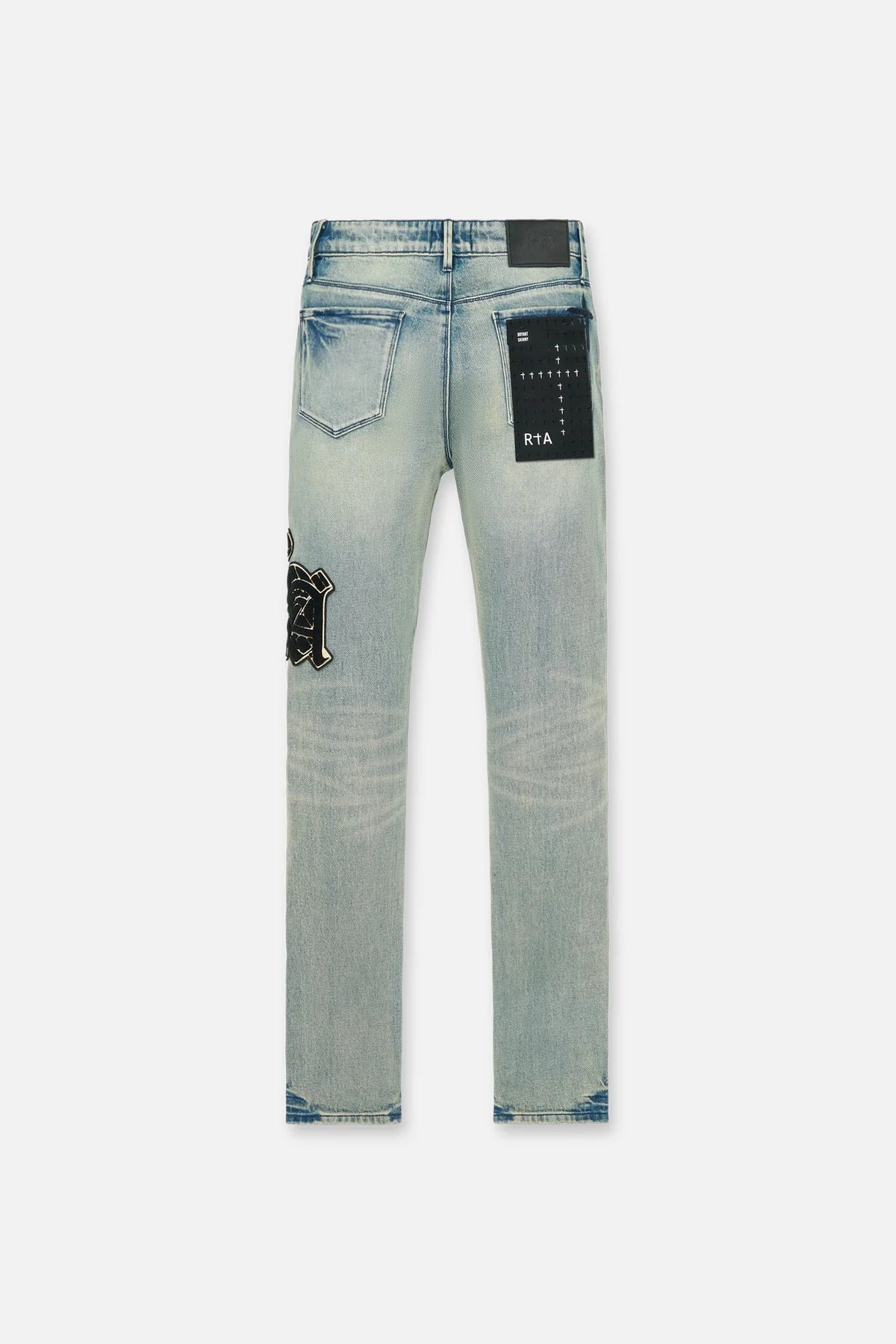 RTA Bryant Skinny Jeans for Women - High Waisted Stretch Denim Pants in Ocean Blue with OG Patch - Perfect for Casual Wear, Date Night & Street Style Outfits