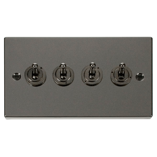 Black Nickel 4G Toggle Switch - VPBN424 - Heavy Duty Electrical Switch for Industrial Equipment, Marine & Automotive Applications
