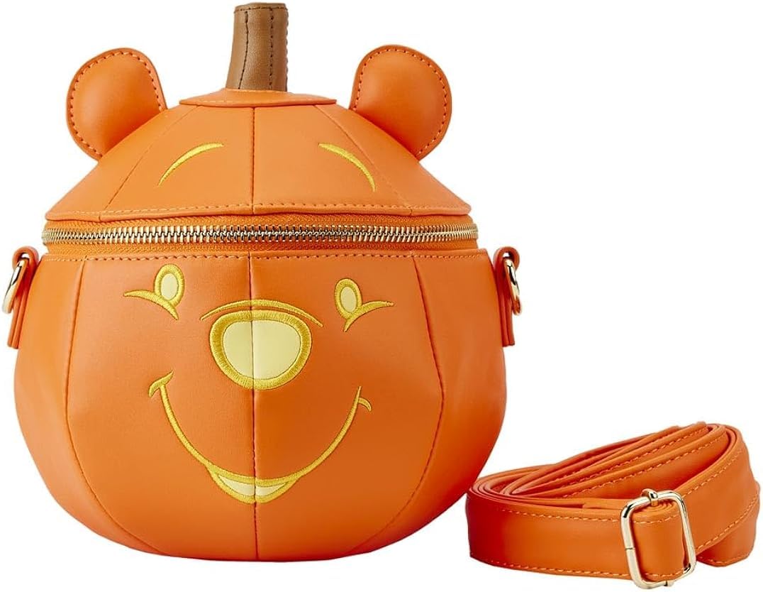 Disney Winnie the Pooh Pumpkin Crossbody Bag - Loungefly Mini Backpack for Women, Cute Cartoon Purse for Disney Fans, Perfect for Halloween, Theme Parks & Daily Use