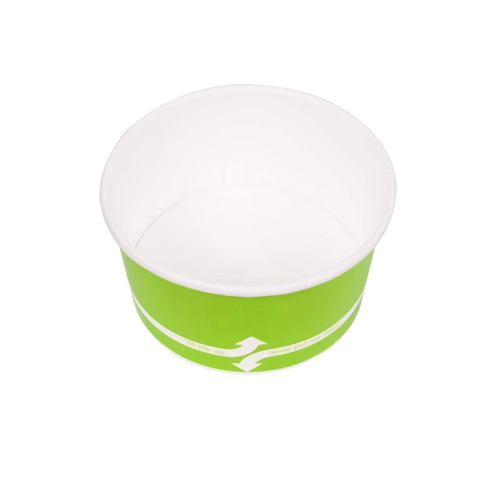 6oz (1000 Count) Green Paper Ice Cream Cups - Disposable Hot & Cold Food Containers for Ice Cream, Gelato, Yogurt, Snacks - Perfect for Parties, Dessert Shops, and Catering Events