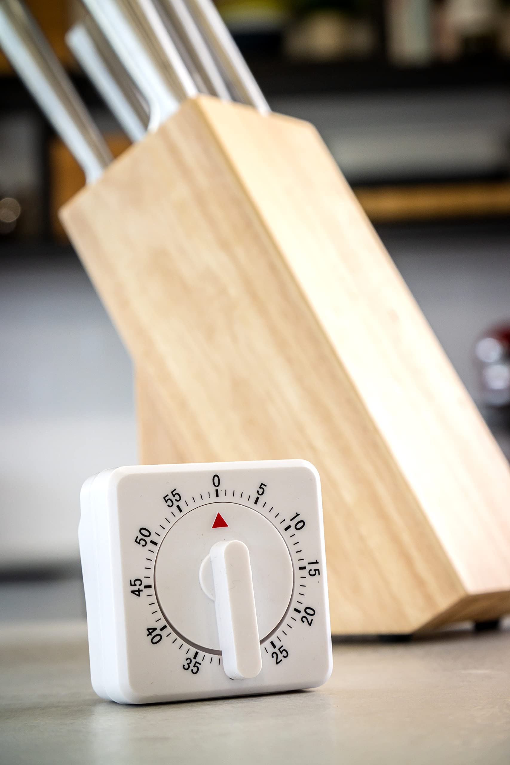 KitchenCraft 60-Minute Mechanical Wind Up Kitchen Timer - White | Perfect for Baking, Cooking, and Classroom Activities