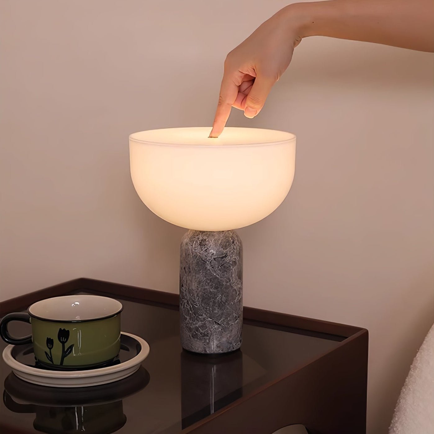 Arno Sphere Marble Table Lamp - Modern Decorative Lighting for Living Room, Bedroom & Office - Elegant Home Decor & Gift Idea