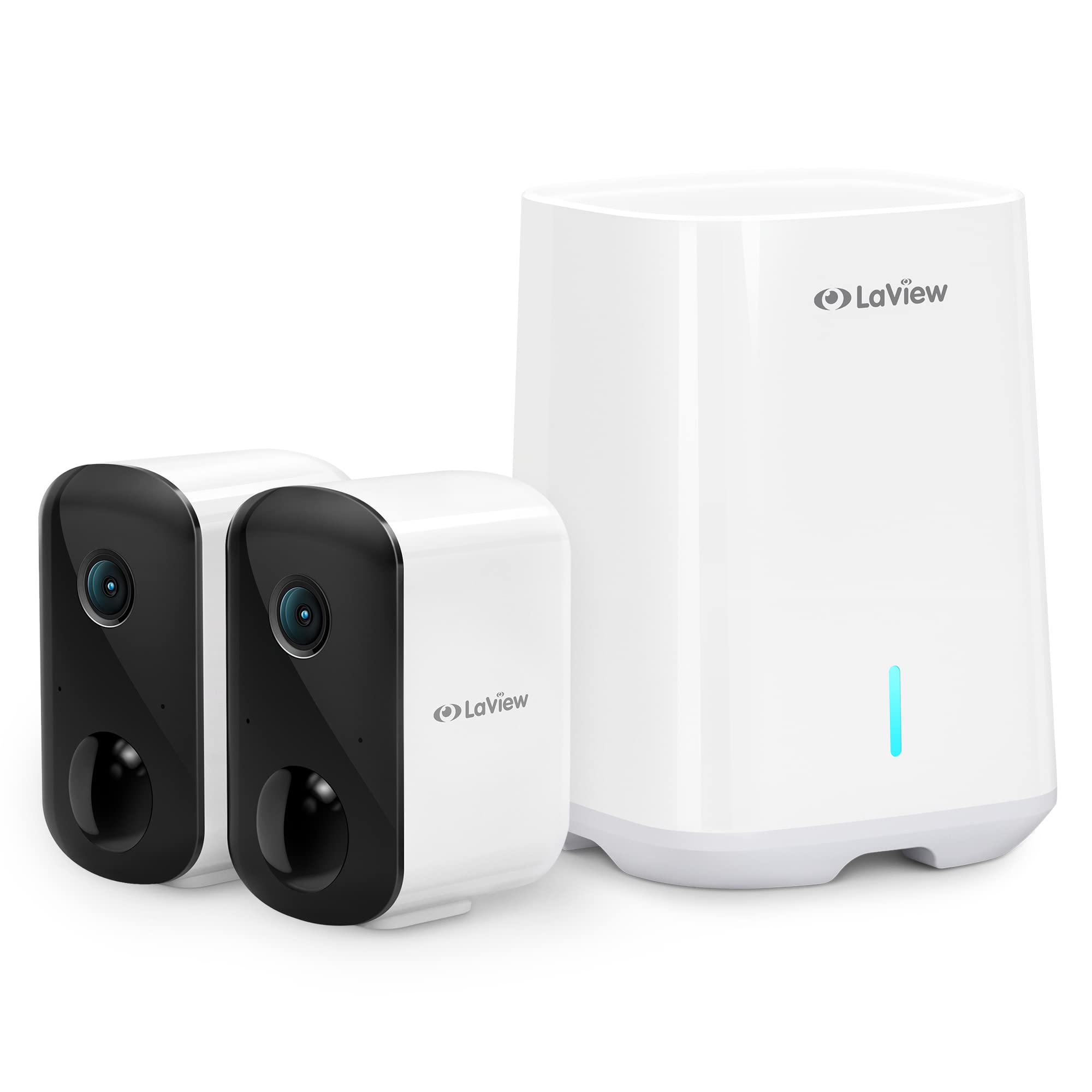LaView 3MP Wireless Security Camera 2-Pack - 2K Battery Powered WiFi Camera with Night Vision, 270-Day Battery Life, AI Human Detection, 2-Way Audio & Siren, IP66 Weatherproof, Works with Alexa - Ideal for Home & Outdoor Surveillance, Baby Monitoring & Pet Watching