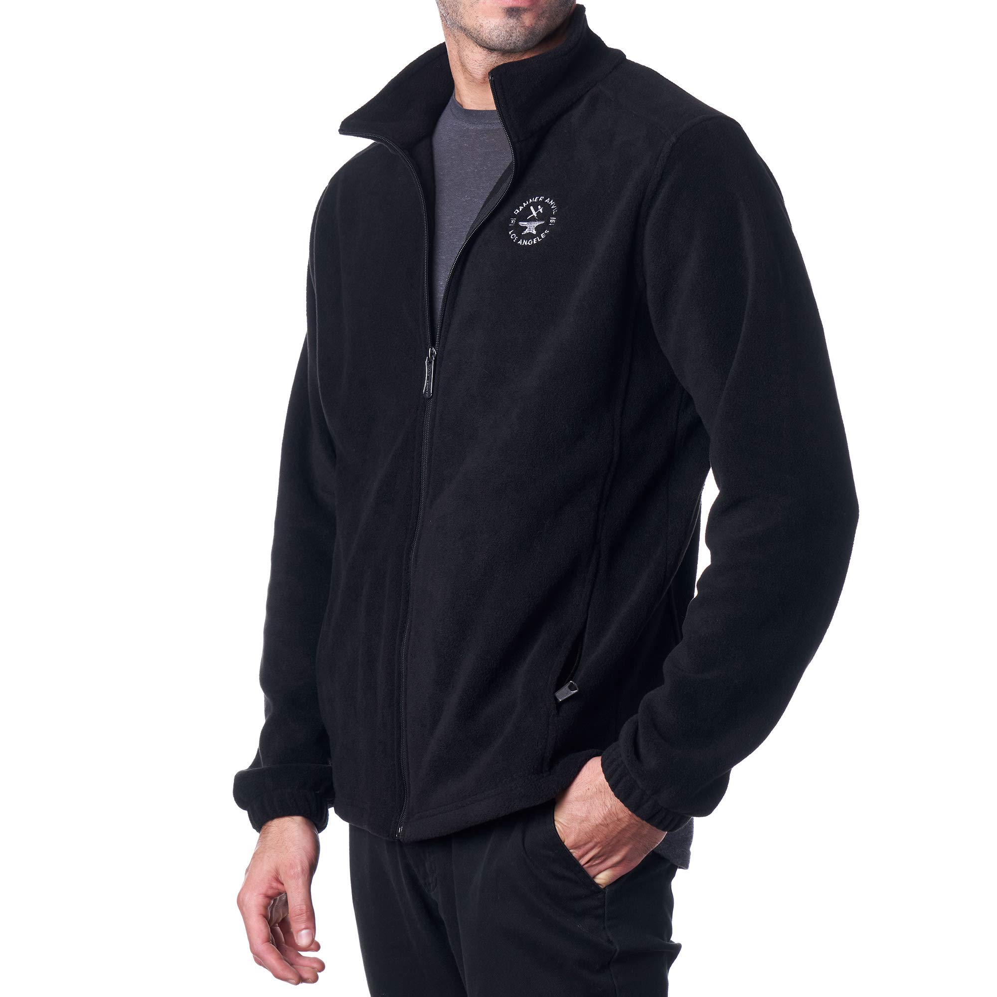 Men's Full Zip Polar Fleece Jacket - Warm & Cozy Winter Outerwear for Hiking, Camping & Outdoor Activities | HAMMER ANVIL