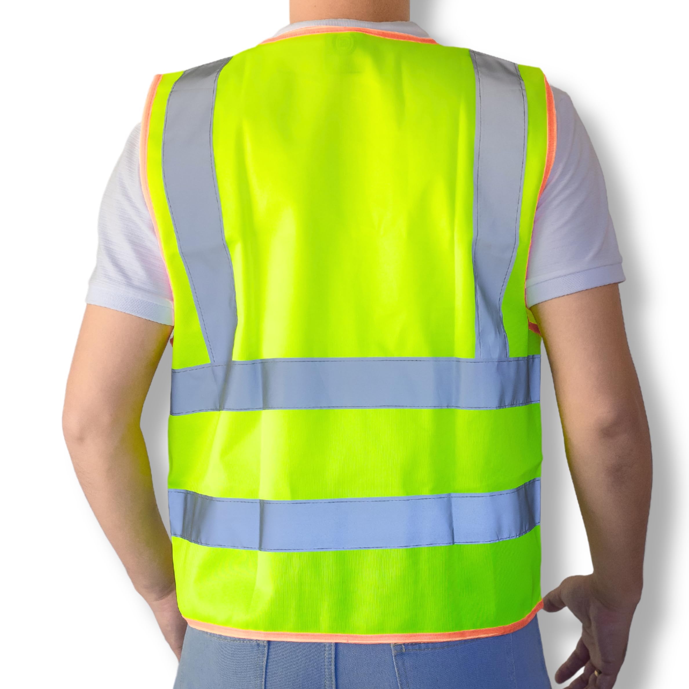 High Visibility Safety Vest for Men - ANSI Certified Reflective Work Vest in Safety Yellow - Ideal for Crossing Guards, Construction Workers & Road Crews - Perfect for Night Work, Outdoor Safety & Emergency Situations
