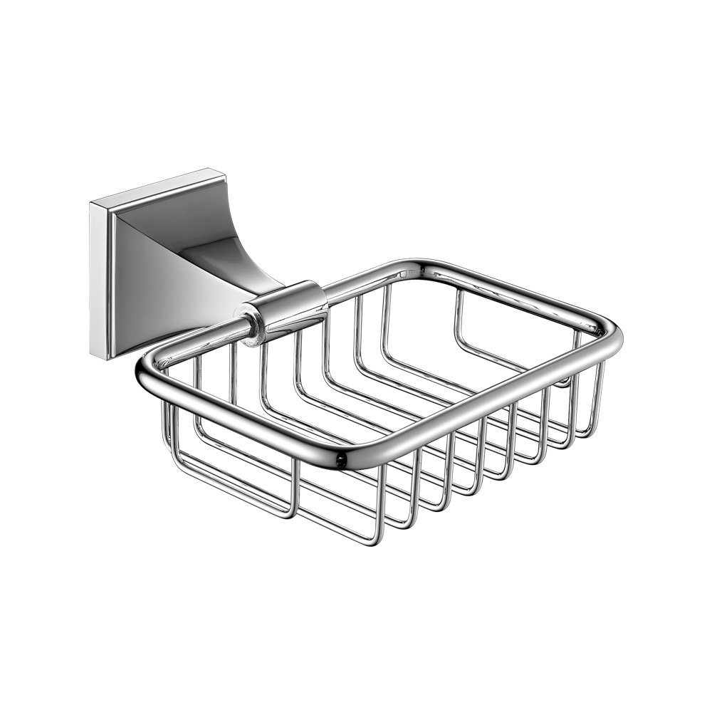 Premium Heavy Duty Wall Mounted Soap Basket & Dish Holder - Solid Brass Chrome Shower Soap Dispenser for Bathroom | Euro Style Luxury Bath Accessory for Showers, Sinks & Vanities