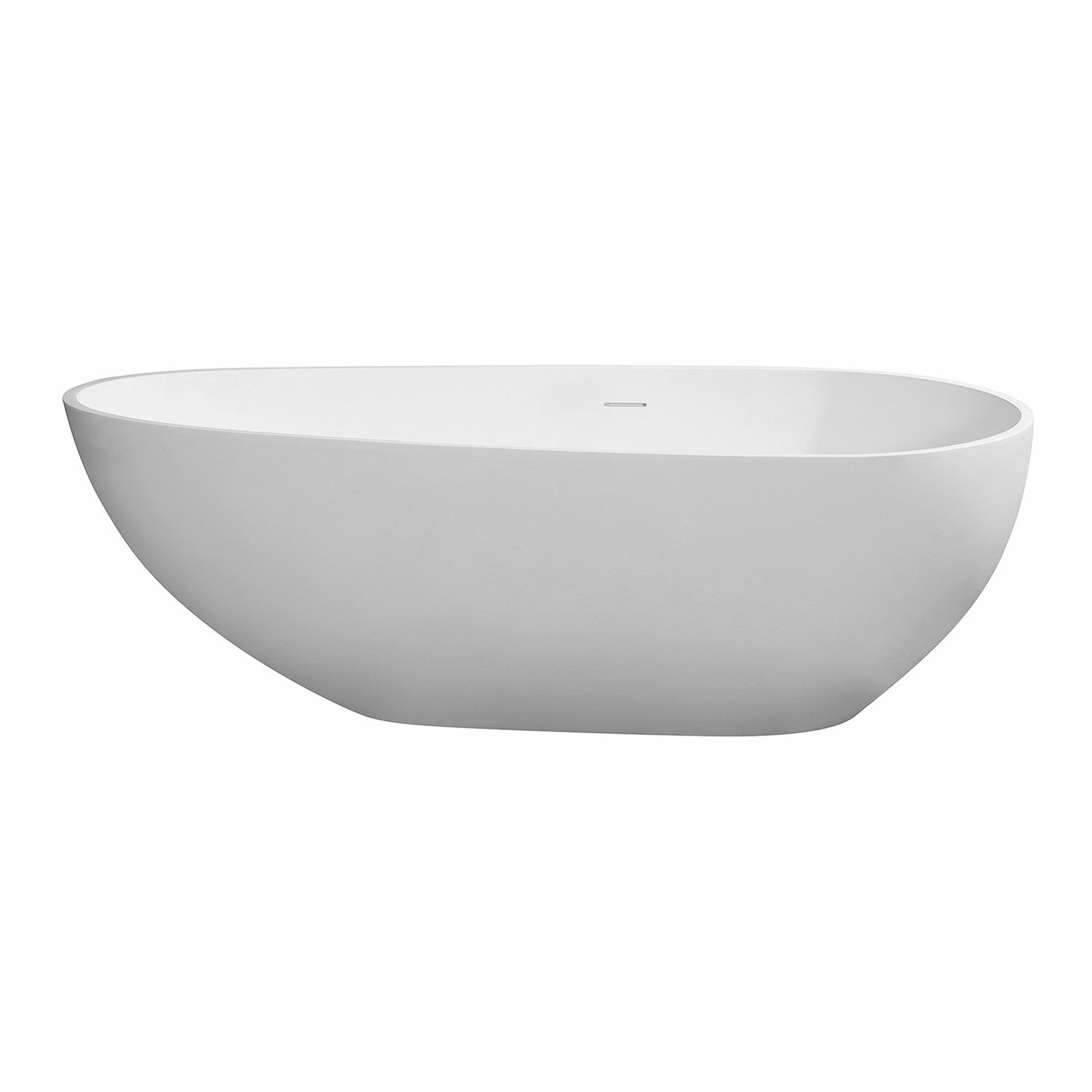 Arcticstone VRTOV713422 72-Inch Freestanding Acrylic Egg-Shaped Bathtub - Double Ended Soaking Tub with Drain - Glossy White & Matte White Finish - Perfect for Modern Bathrooms & Spa Retreats