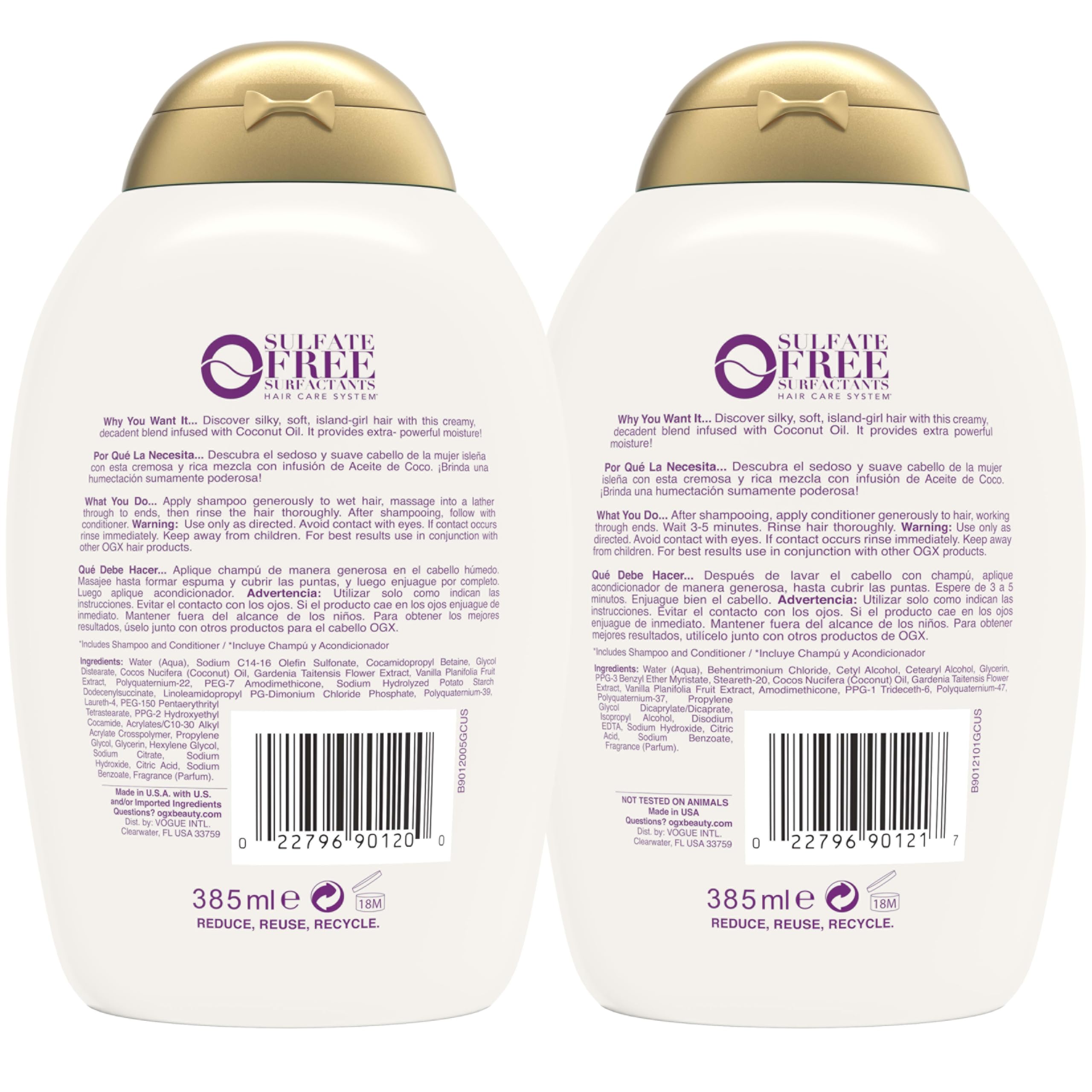 OGX Extra Strength Damage Remedy + Coconut Miracle Oil Shampoo & Conditioner Set - Hydrating & Taming for Dry, Frizzy, Coarse Hair - Paraben & Sulfate Free - 13 Fl Oz (2 Pack) - Perfect for Damaged Hair Repair & Daily Hydration