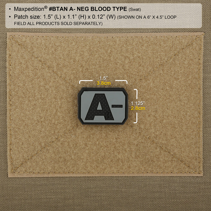 Blood Type A Morale Patch - Military Style Hook & Loop Patch for Tactical Gear, Uniforms & Backpacks - Perfect for First Responders, EMS & Outdoor Enthusiasts